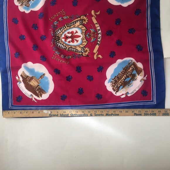 Scarf Women's Firenze Florence Italy Tourist Souvenir Vtg Retro 26" Cattedrale - Picture 9 of 10